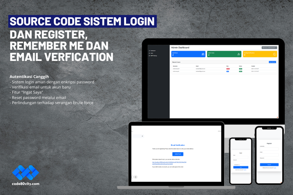 Source Code SecureAuth Pro - Sistem Autentikasi Terpadu Sistem Login dan Register, Remember Me dan Email Verfication CI4